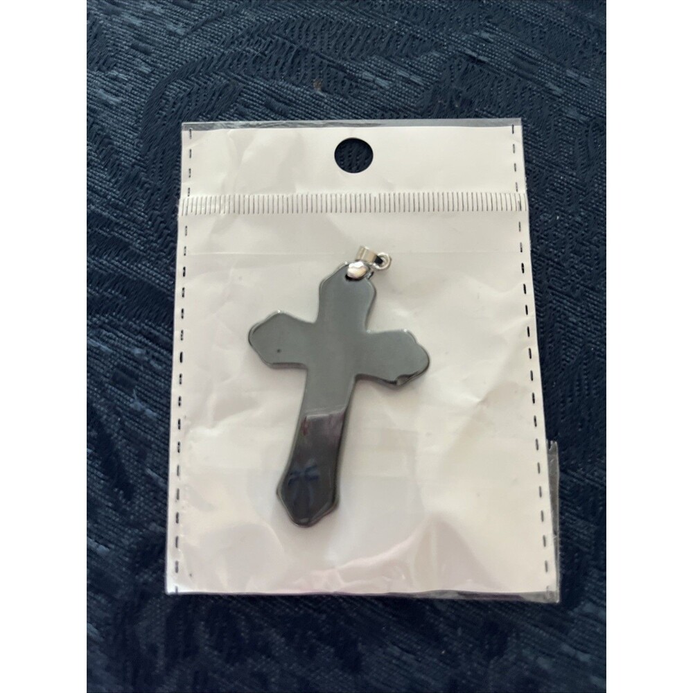 Black Obsidian Cross Pendant Crystal Gemstone Natural Stone Chakra healing